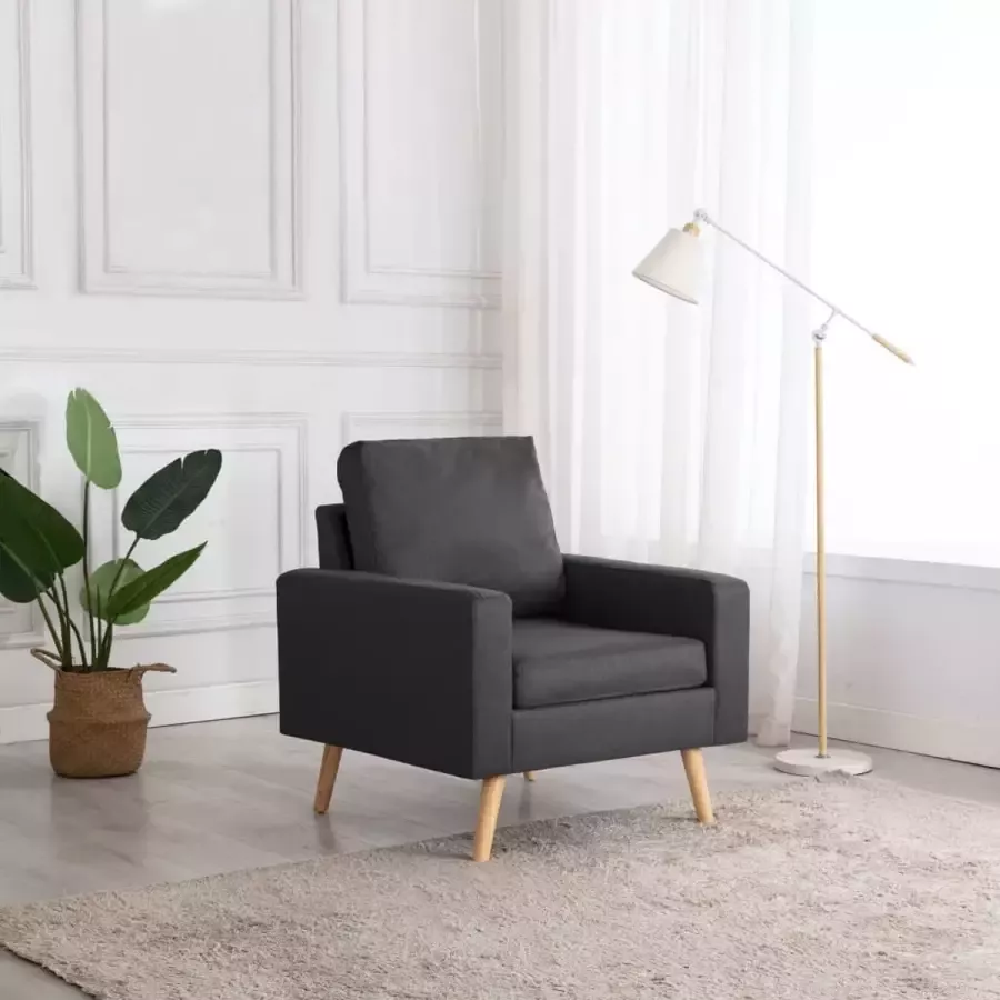 VidaLife Fauteuil stof donkergrijs