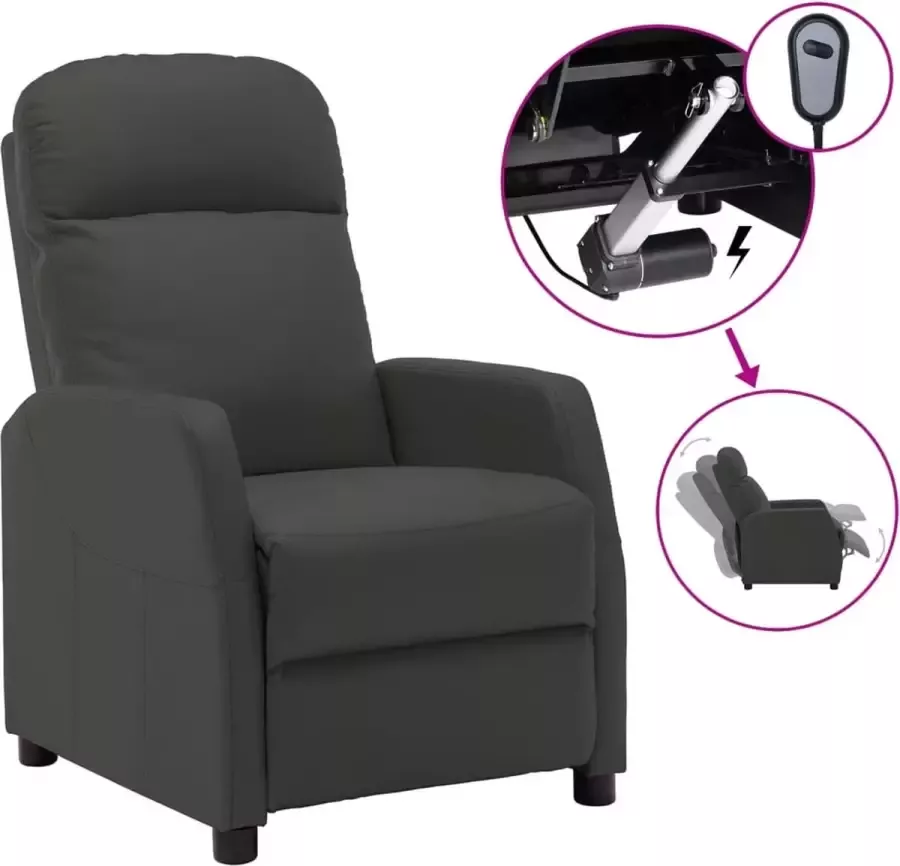 VidaLife Fauteuil verstelbaar elektrisch kunstleer antracietkleurig - Foto 2