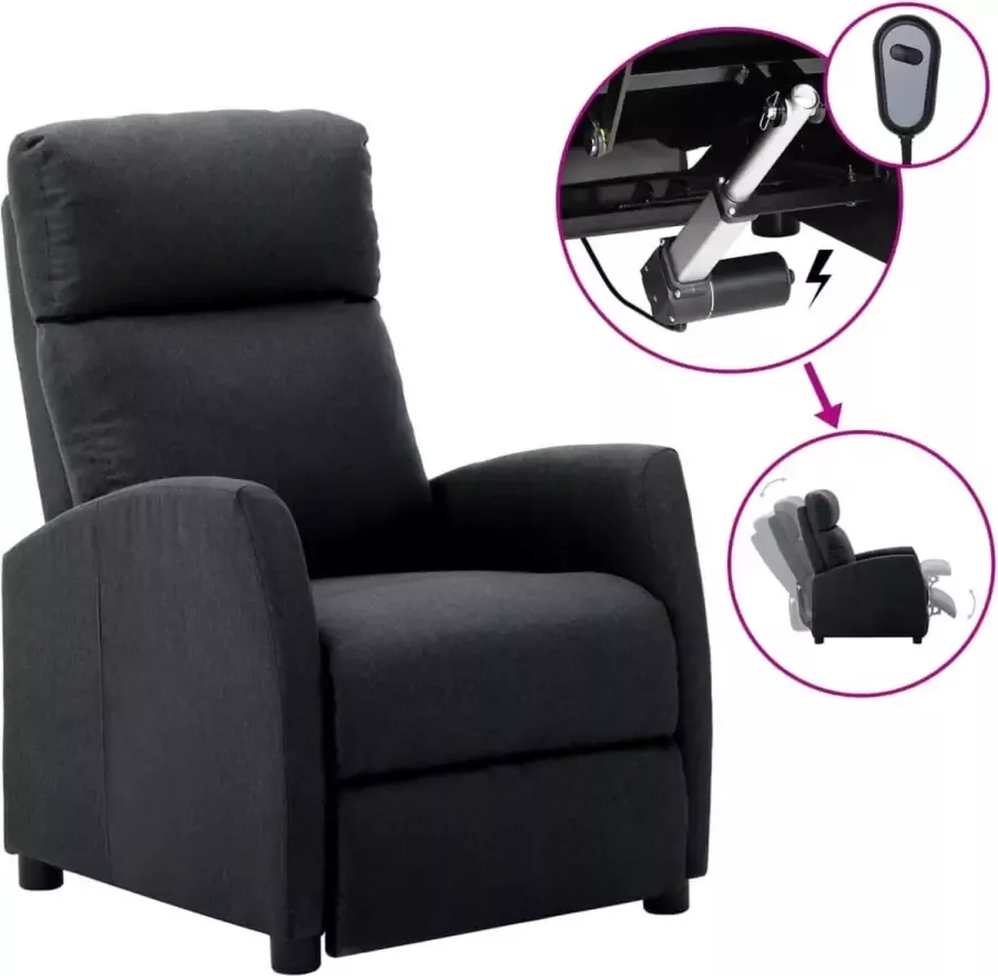 VidaLife Fauteuil verstelbaar elektrisch stof donkergrijs - Foto 2