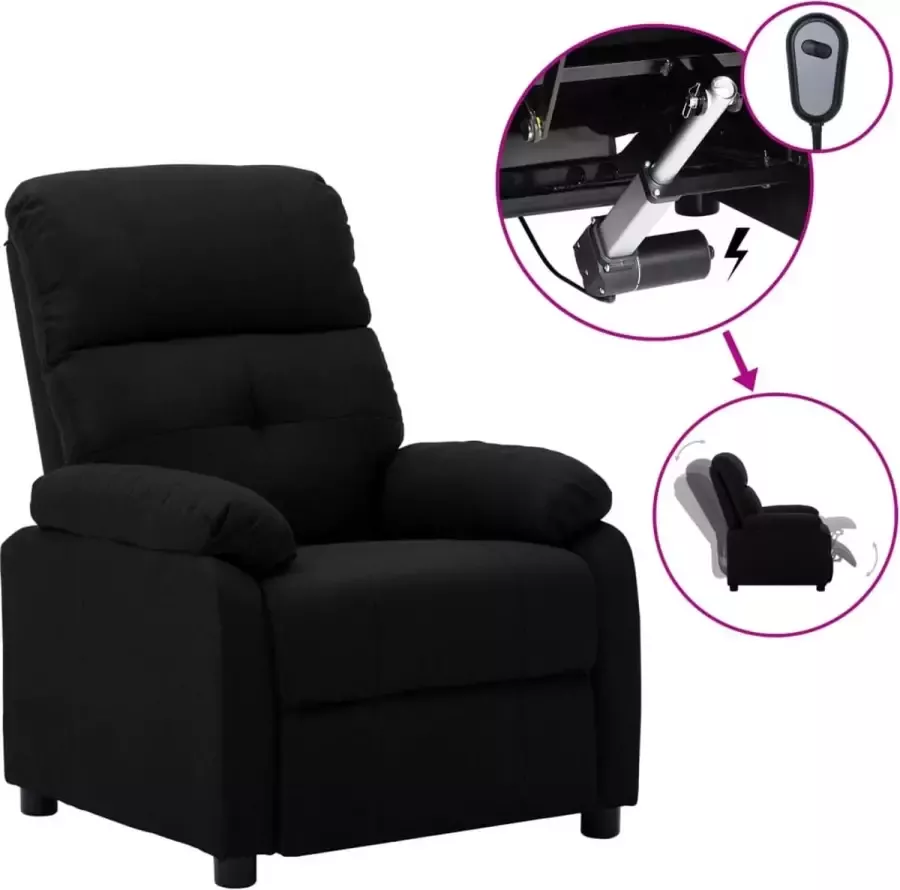 VidaLife Fauteuil verstelbaar elektrisch stof zwart