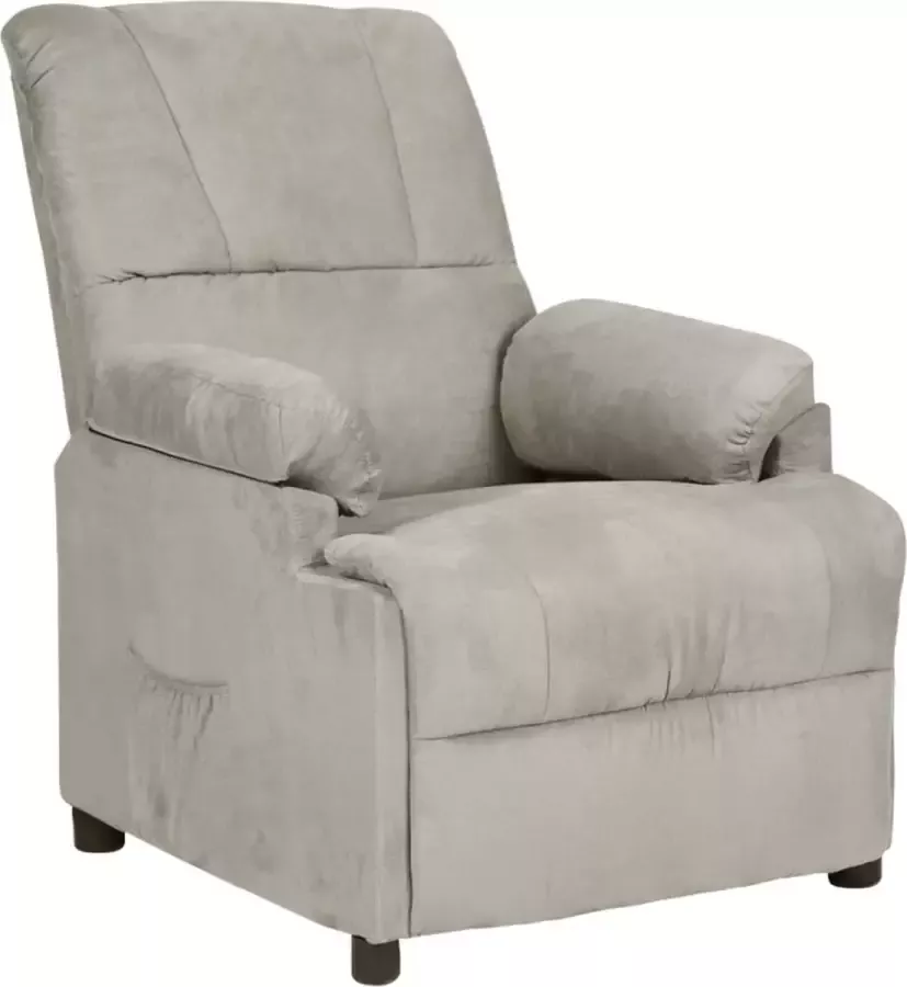 VidaLife Fauteuil verstelbaar kunstsuède lichtgrijs