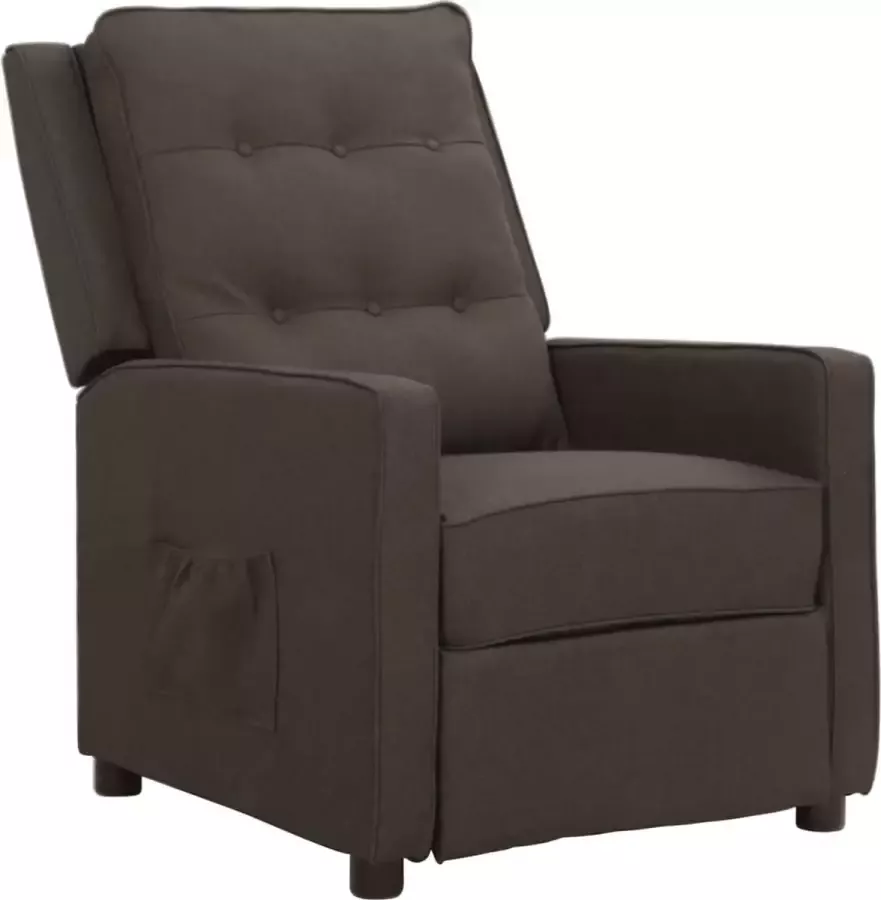 VidaLife Fauteuil verstelbaar stof bruin