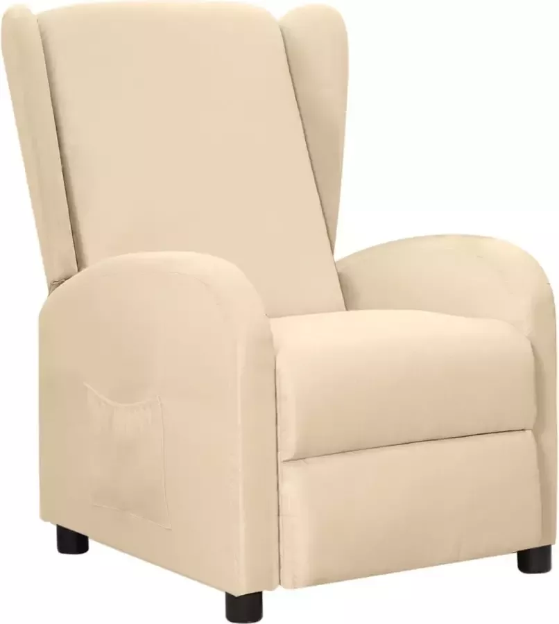 VidaLife Fauteuil verstelbaar stof crèmekleurig - Foto 3