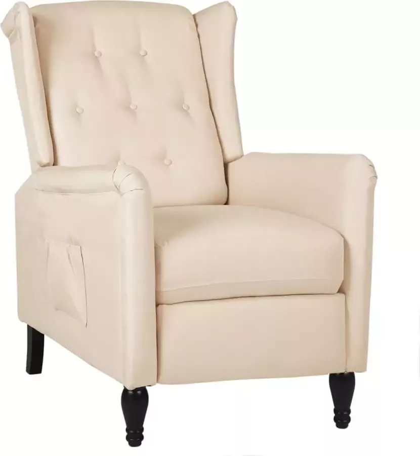 VidaLife Fauteuil verstelbaar stof crèmekleurig - Foto 2