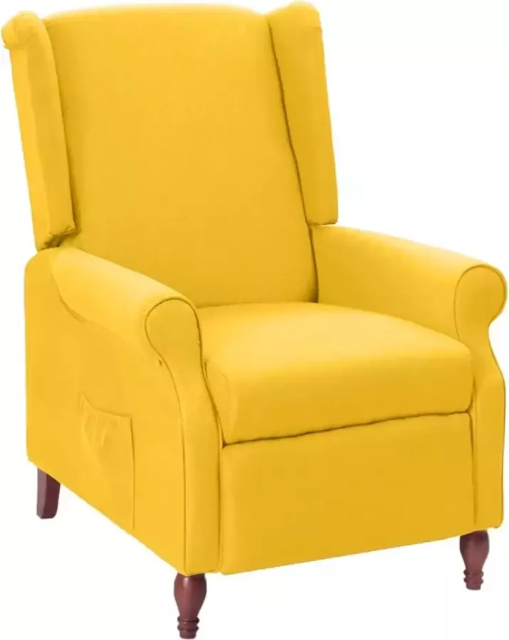 VidaLife Fauteuil verstelbaar stof geel