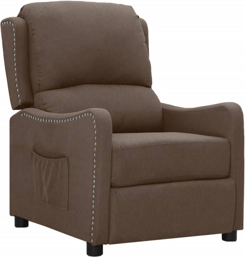 VidaLife Fauteuil verstelbaar stof taupe