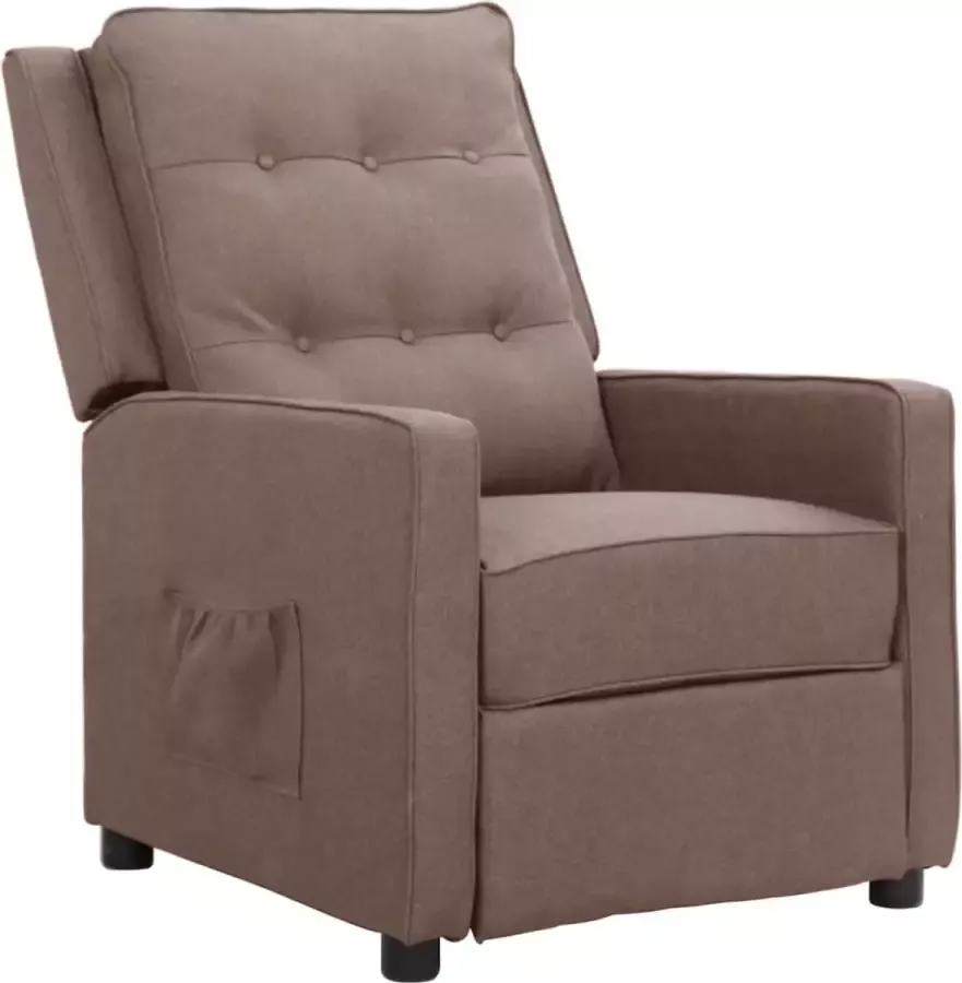 VidaLife Fauteuil verstelbaar stof taupe