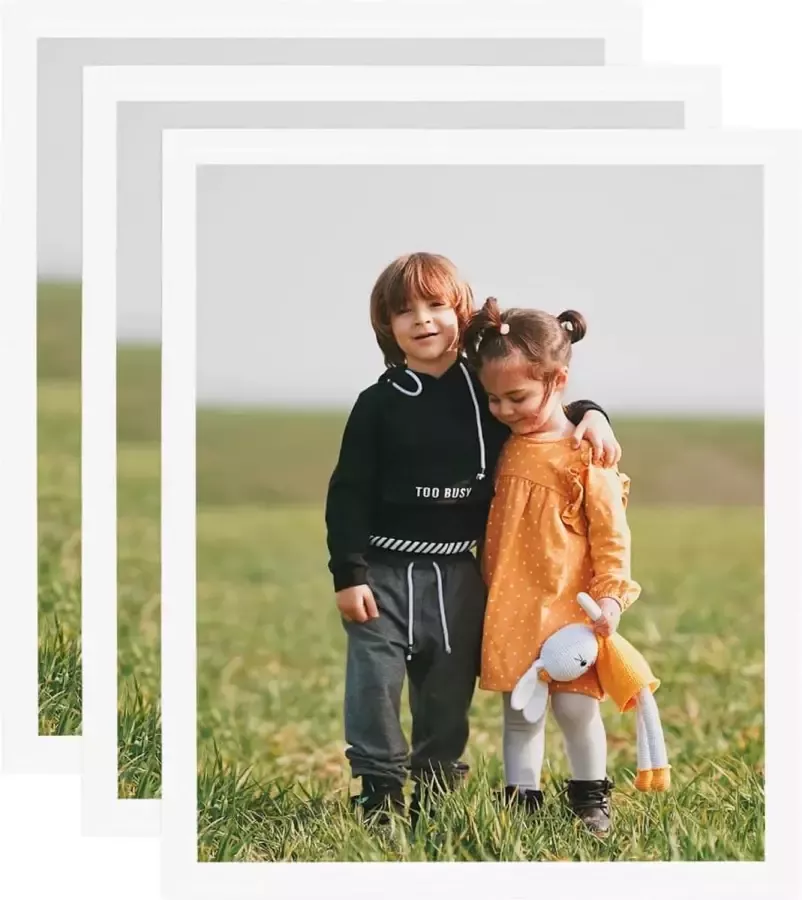 VidaLife Fotolijsten 3 st voor wand of tafel 40x50 cm MDF wit
