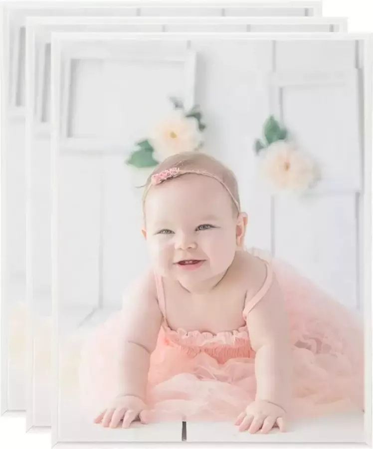 VidaLife Fotolijsten 3 st voor wand of tafel 50x60 cm MDF zilverkleurig