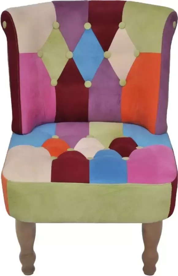VidaLife Franse stoel met patchwork ontwerp stof