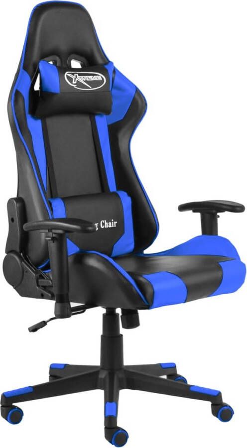 VidaLife Gamestoel draaibaar PVC blauw