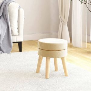 VidaLife Hocker rond fluweel abrikooskleurig