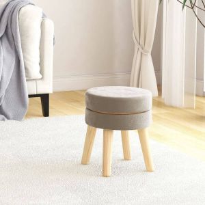VidaLife Hocker rond fluweel donkergrijs