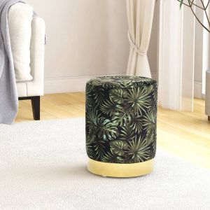 VidaLife Hocker rond stof meerkleurig