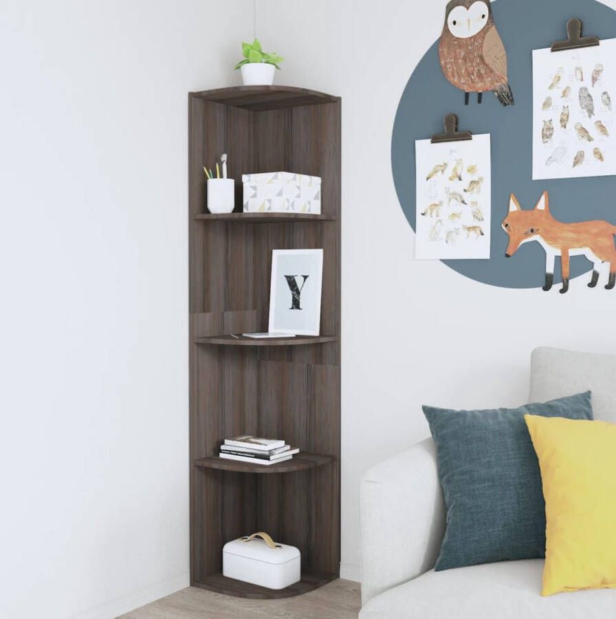 VidaLife Hoekkast staand 40x41 5x180 cm spaanplaat grijs en sonoma eiken