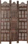 VidaLife Kamerscherm 3 panelen handgesneden 120x165 cm mangohout bruin - Thumbnail 3