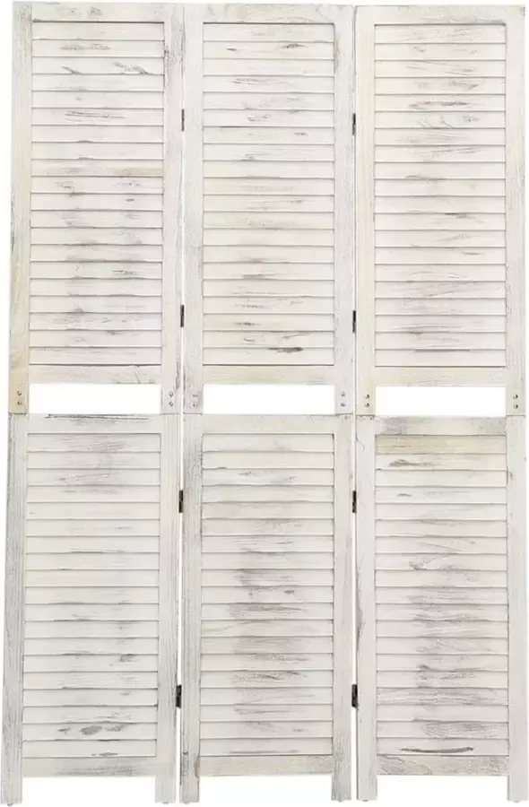 VidaLife Kamerscherm met 3 panelen 105x165 cm hout antiekwit