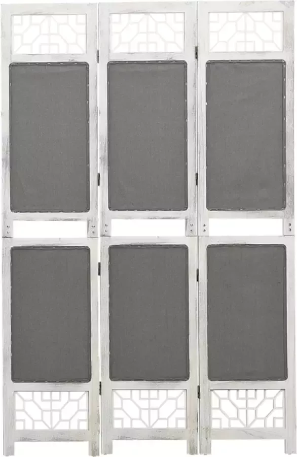 VidaLife Kamerscherm met 3 panelen 105x165 cm stof grijs