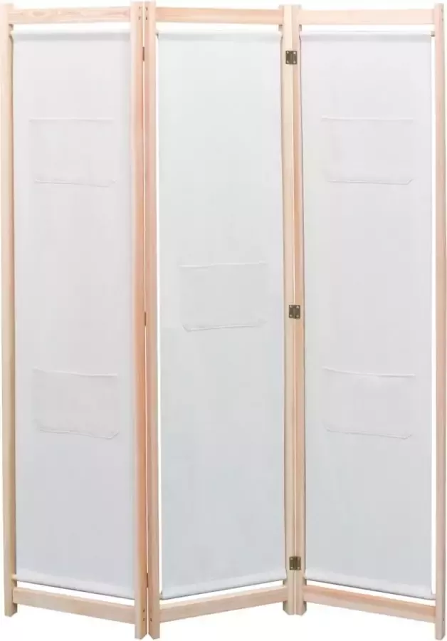 VidaLife Kamerscherm met 3 panelen 120x170x4 cm stof crème