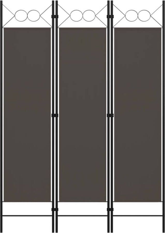 VidaLife Kamerscherm met 3 panelen 120x180 cm antraciet