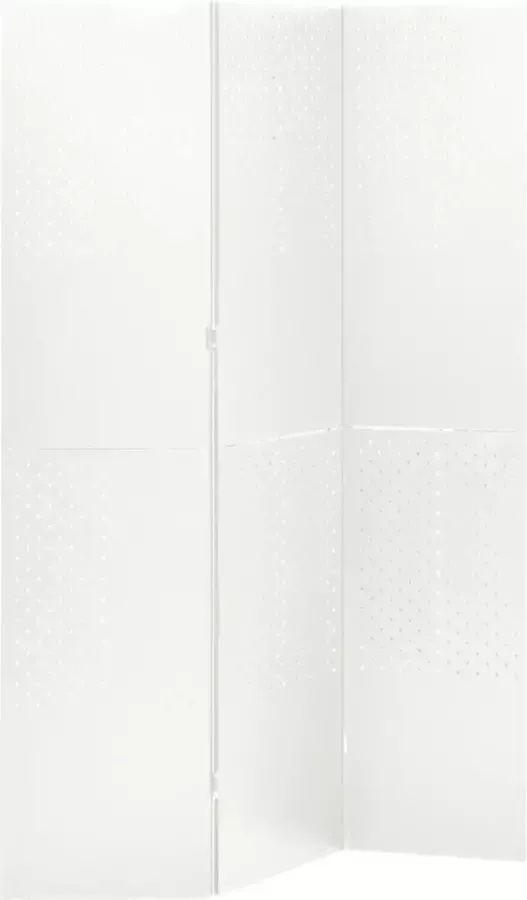 VidaLife Kamerscherm met 3 panelen 120x180 cm staal wit