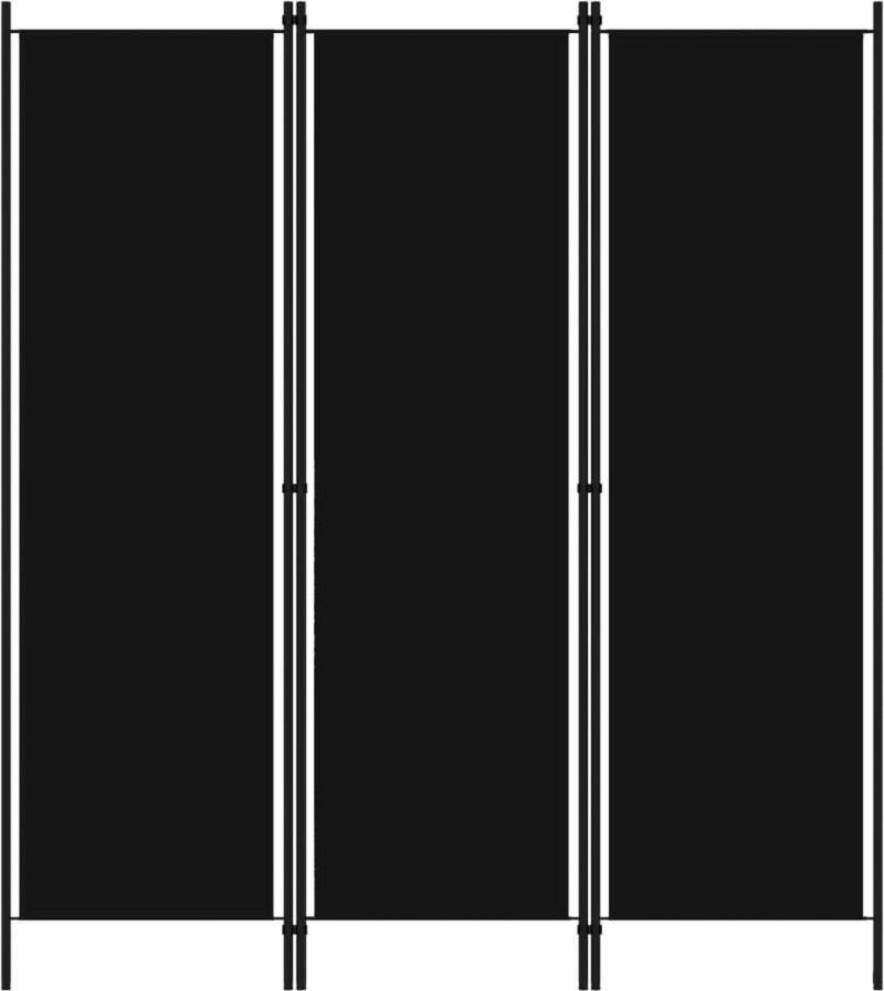 VidaLife Kamerscherm met 3 panelen 150x180 cm zwart