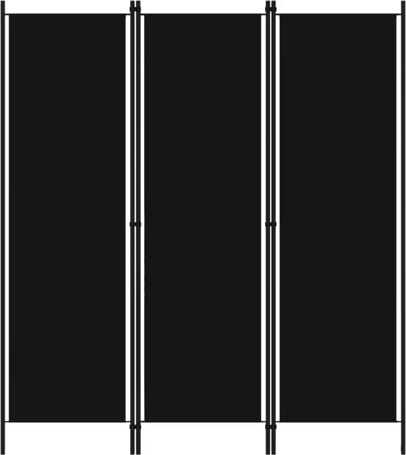 VidaLife Kamerscherm met 3 panelen 150x180 cm zwart