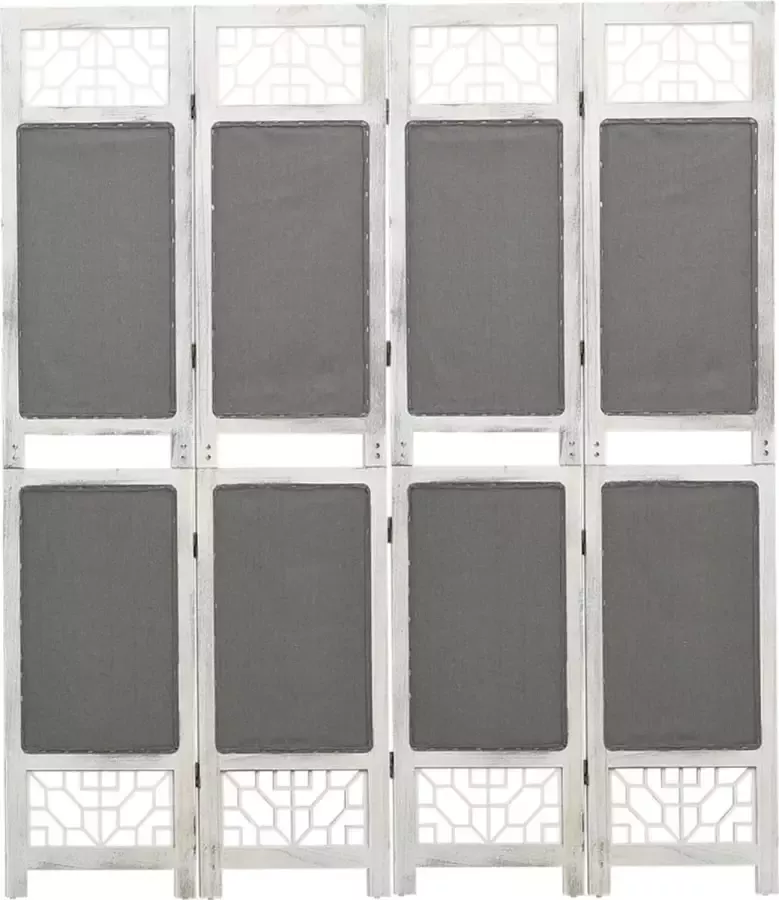 VidaLife Kamerscherm met 4 panelen 140x165 cm stof grijs