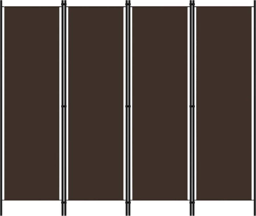 VidaLife Kamerscherm met 4 panelen 200x180 cm bruin