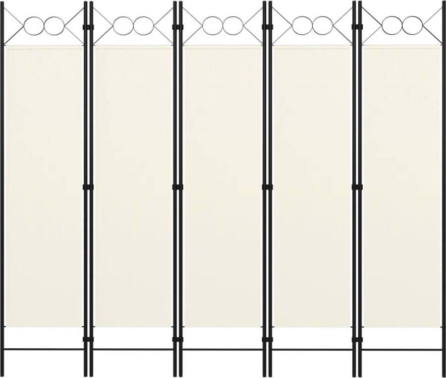 VidaLife Kamerscherm met 5 panelen 200x180 cm crèmewit