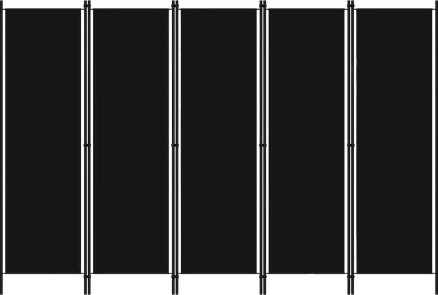 VidaLife Kamerscherm met 5 panelen 250x180 cm zwart