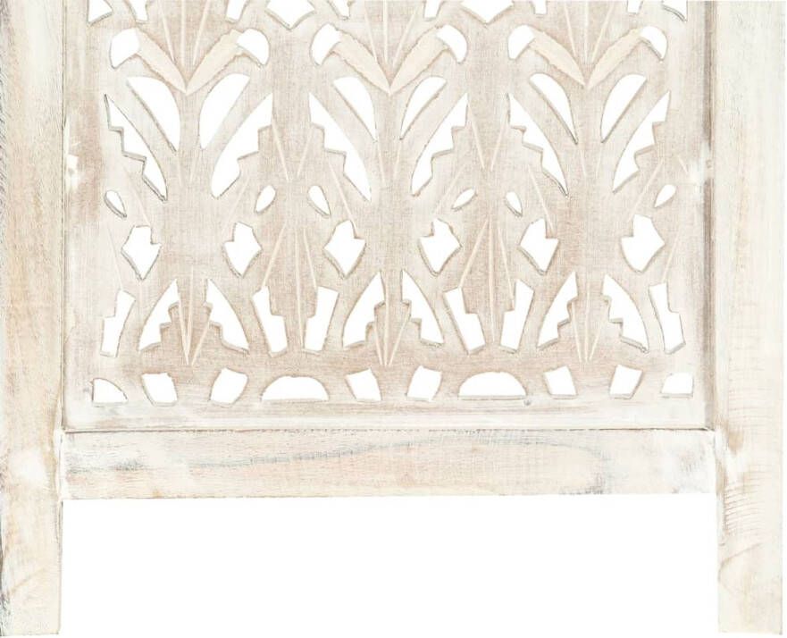 VidaLife Kamerscherm met 5 panelen handgesneden 200x165 cm mangohout wit