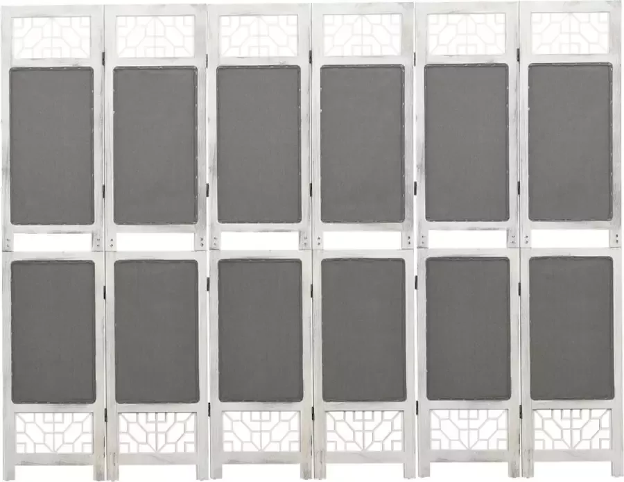 VidaLife Kamerscherm met 6 panelen 210x165 cm stof grijs