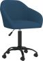 VidaLife Kantoorstoel draaibaar fluweel blauw - Thumbnail 2