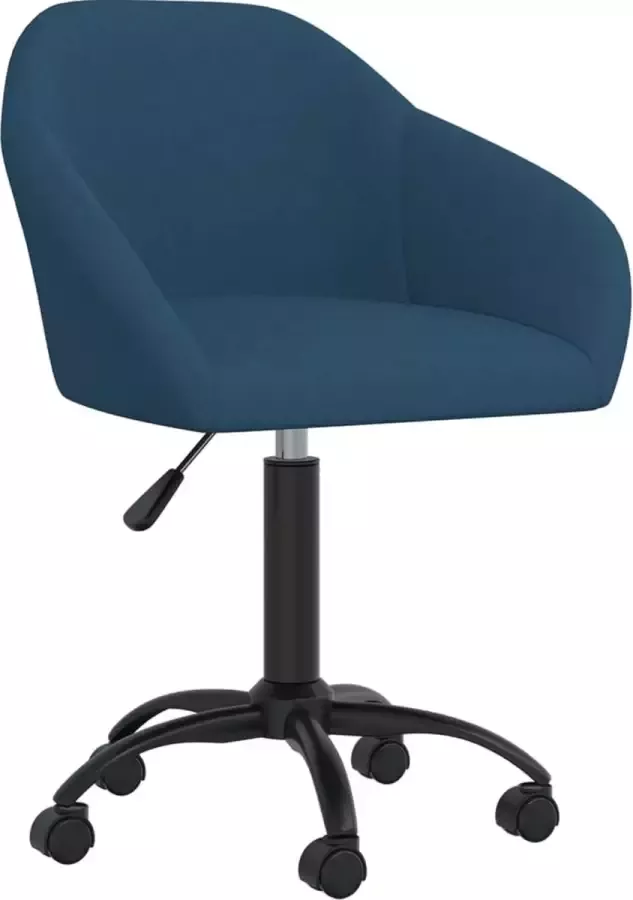 VidaLife Kantoorstoel draaibaar fluweel blauw