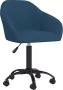 VidaLife Kantoorstoel draaibaar fluweel blauw - Thumbnail 1