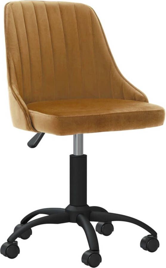 VidaLife Kantoorstoel draaibaar fluweel bruin