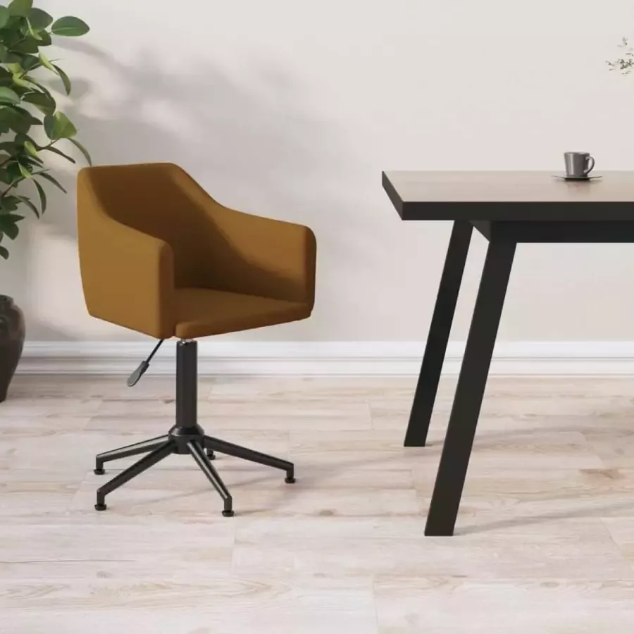 VidaLife Kantoorstoel draaibaar fluweel bruin - Foto 2