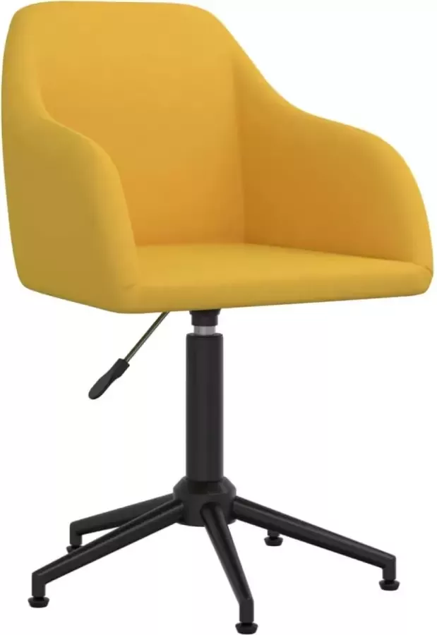 VidaLife Kantoorstoel draaibaar fluweel geel