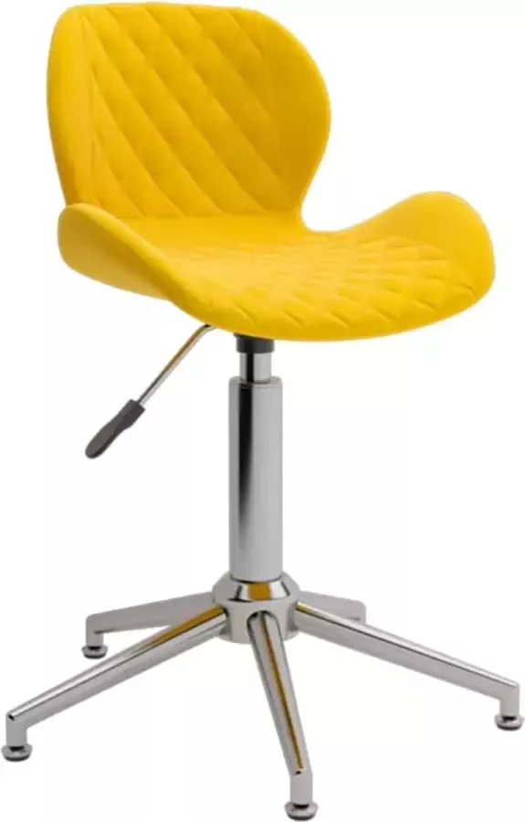 VidaLife Kantoorstoel draaibaar fluweel mosterdgeel - Foto 4