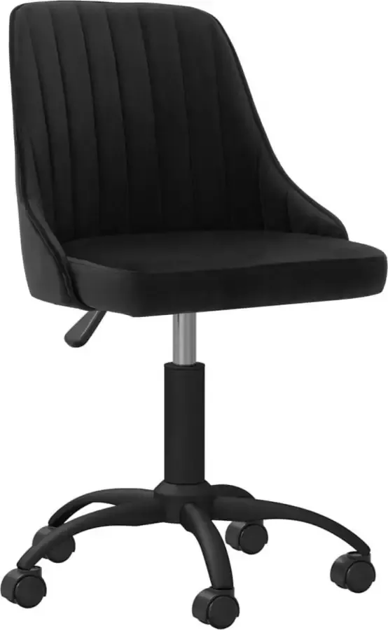 VidaLife Kantoorstoel draaibaar fluweel zwart