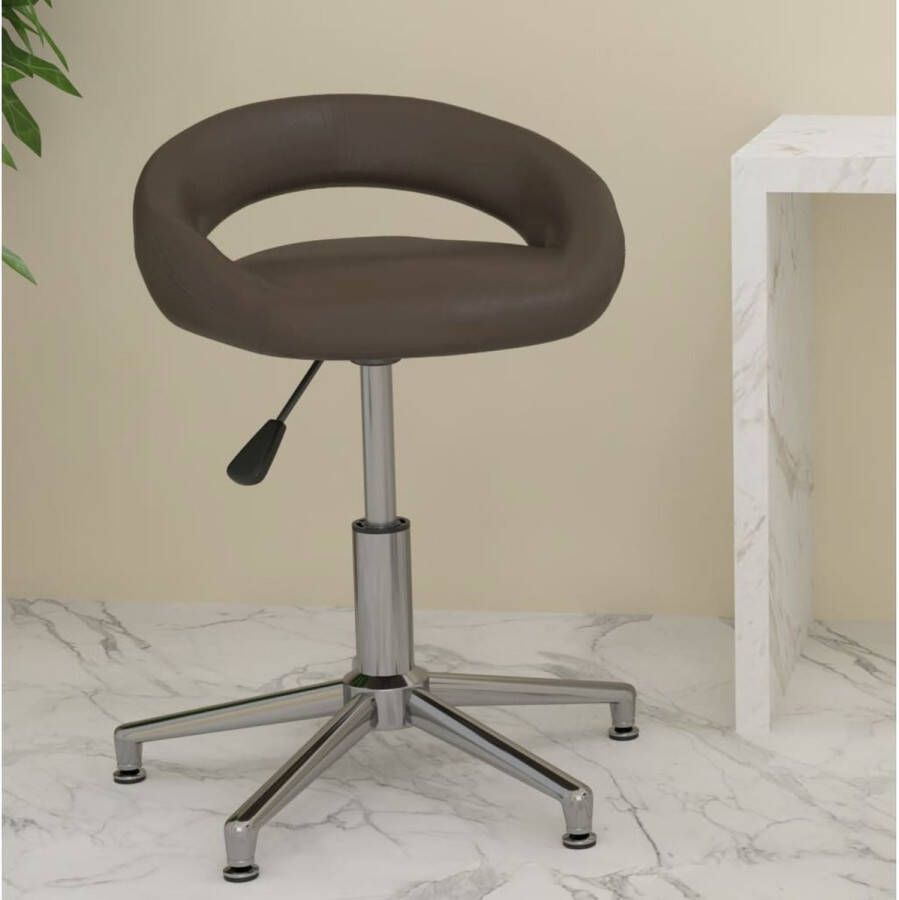 VidaLife Kantoorstoel draaibaar kunstleer bruin