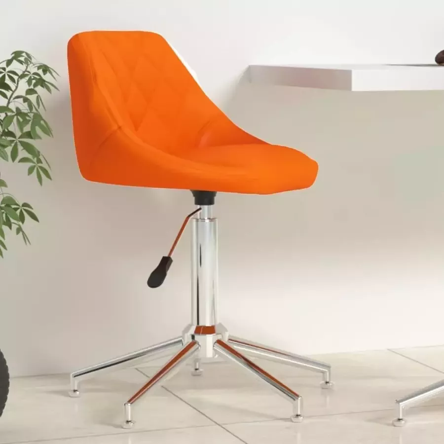 VidaLife Kantoorstoel draaibaar kunstleer oranje
