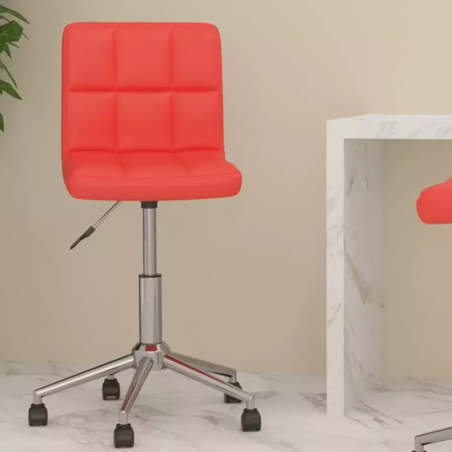 VidaLife Kantoorstoel draaibaar kunstleer rood