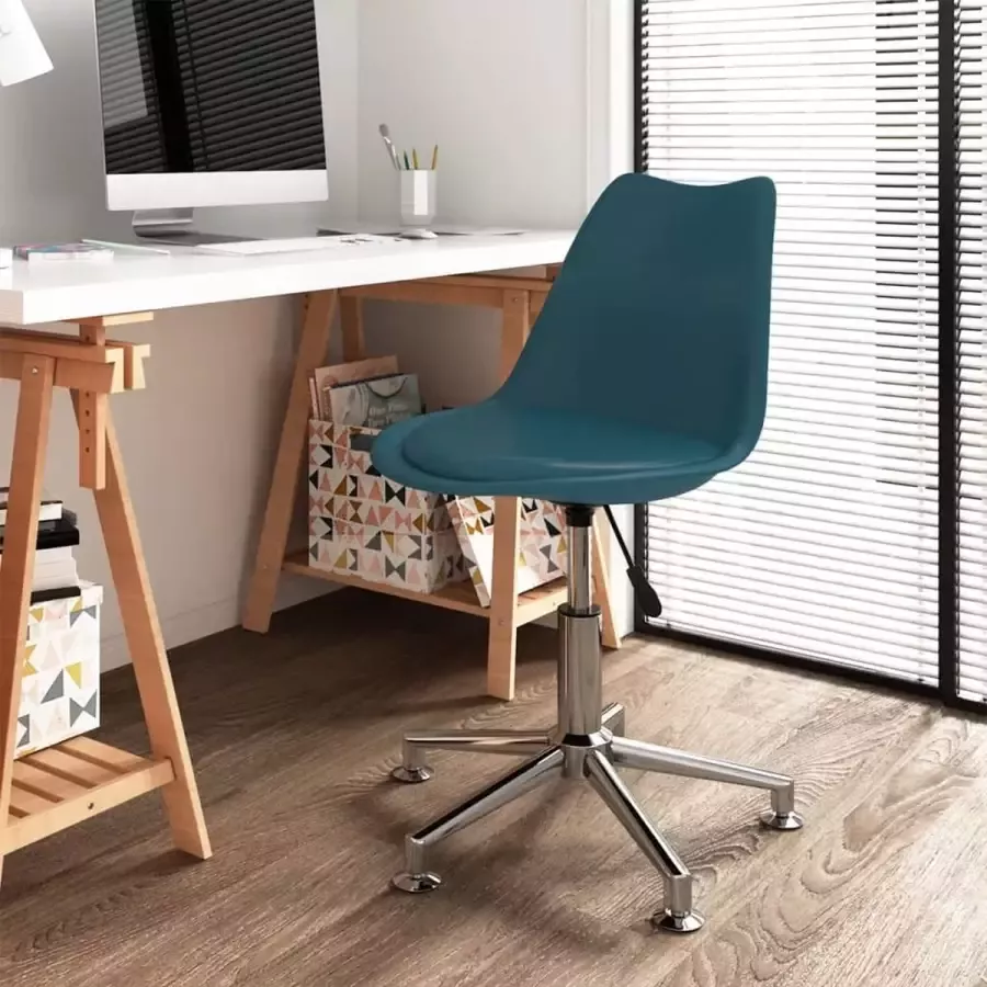 VidaLife Kantoorstoel draaibaar kunstleer turquoise