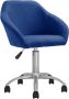VidaLife Kantoorstoel draaibaar stof blauw - Thumbnail 9