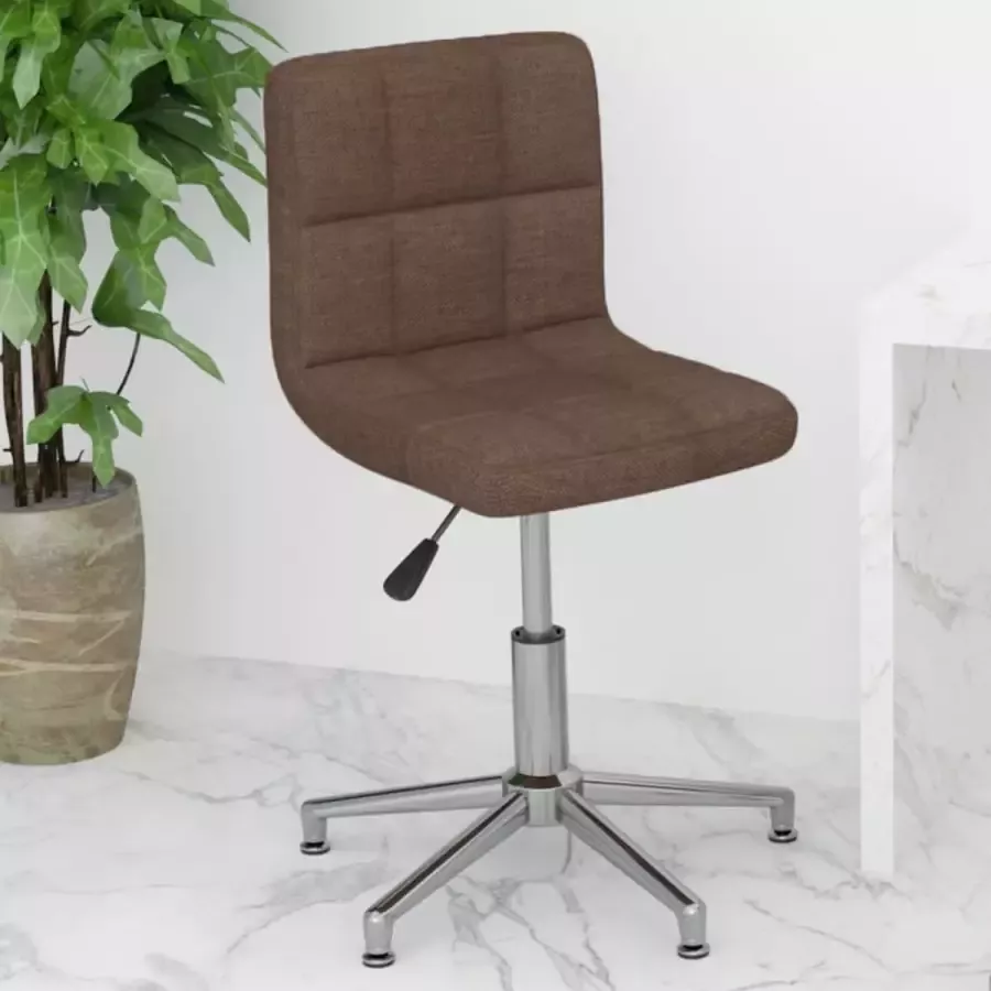 VidaLife Kantoorstoel draaibaar stof bruin - Foto 3