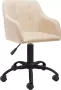 VidaLife Kantoorstoel draaibaar stof crèmekleurig - Thumbnail 1