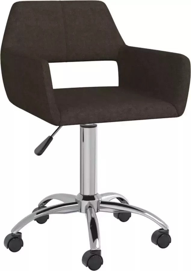 VidaLife Kantoorstoel draaibaar stof donkerbruin - Foto 4