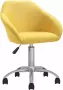 VidaLife Kantoorstoel draaibaar stof geel - Thumbnail 2